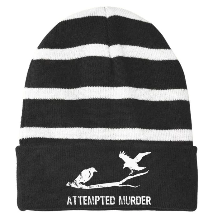 Ornithology Crows Grunge literary readers Striped Beanie with Solid Band