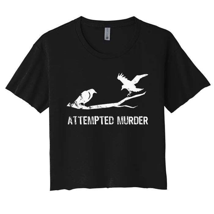 Ornithology Crows Grunge literary readers Women's Crop Top Tee