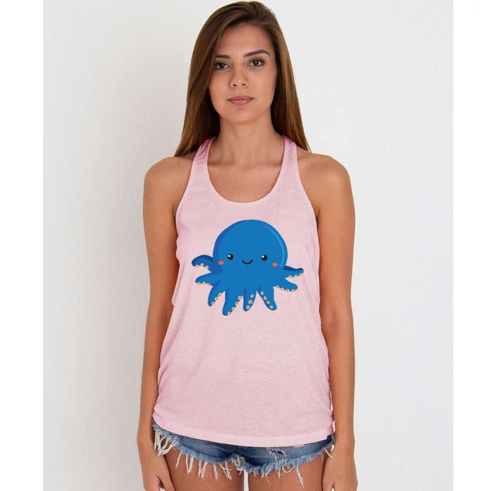 Octopus Cute Girl And Boy Octopus Women's Knotted Racerback Tank