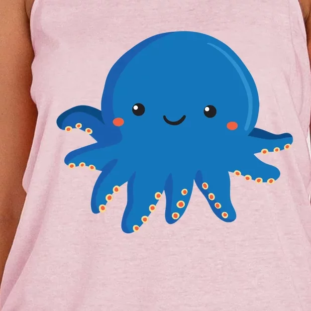 Octopus Cute Girl And Boy Octopus Women's Knotted Racerback Tank