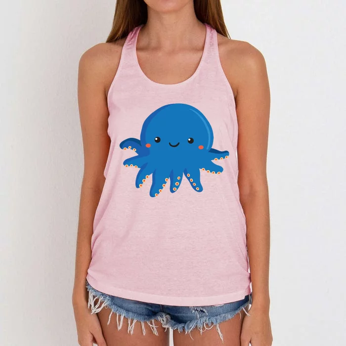 Octopus Cute Girl And Boy Octopus Women's Knotted Racerback Tank