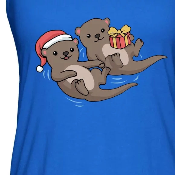 Otter Christmas Great Gift Ladies Essential Flowy Tank