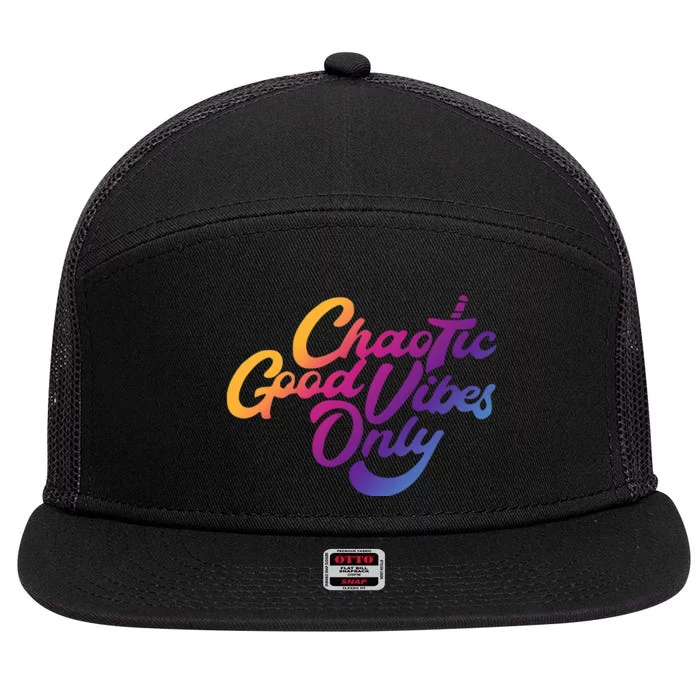 Outsidexbox Chaotic Good Vibes Only 7 Panel Mesh Trucker Snapback Hat