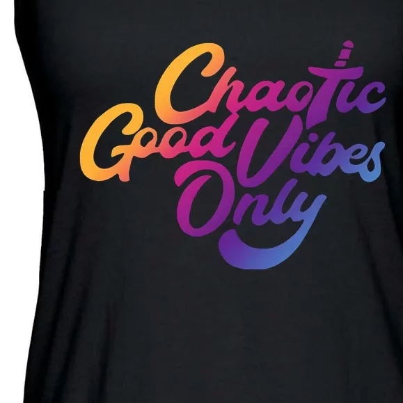 Outsidexbox Chaotic Good Vibes Only Ladies Essential Flowy Tank