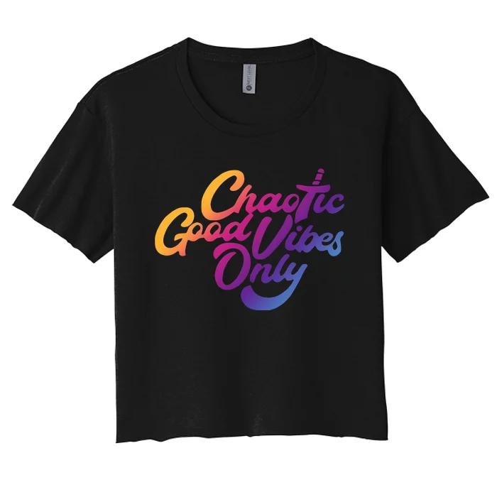 Outsidexbox Chaotic Good Vibes Only Women's Crop Top Tee