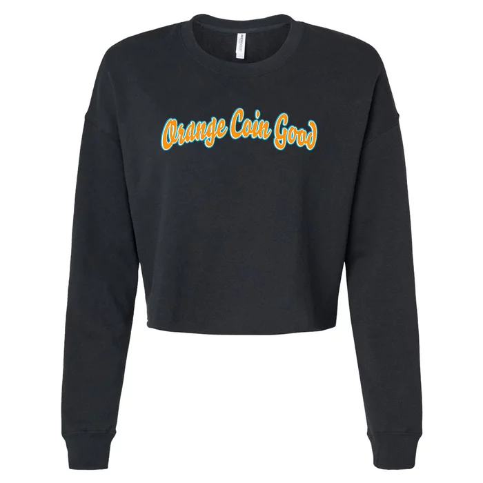 Orange Coin Good Cropped Pullover Crew