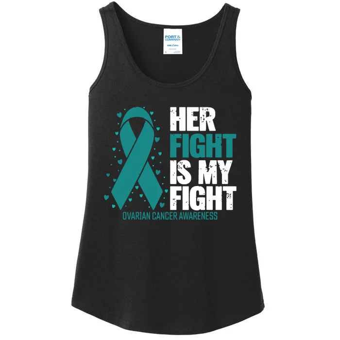 Ovarian Cancer Her Fight My Fight Ovarian Cancer Awareness Ladies Essential Tank