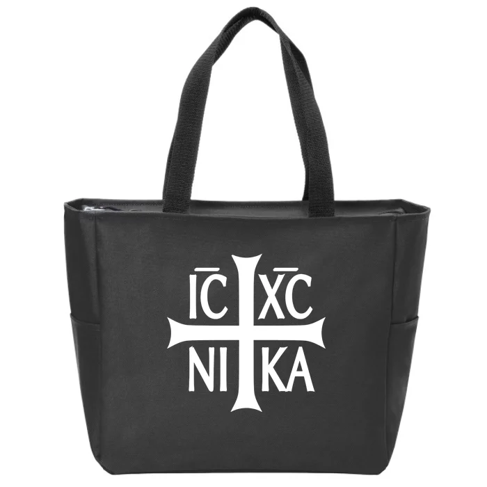 Orthodox Cross ICXC Zip Tote Bag