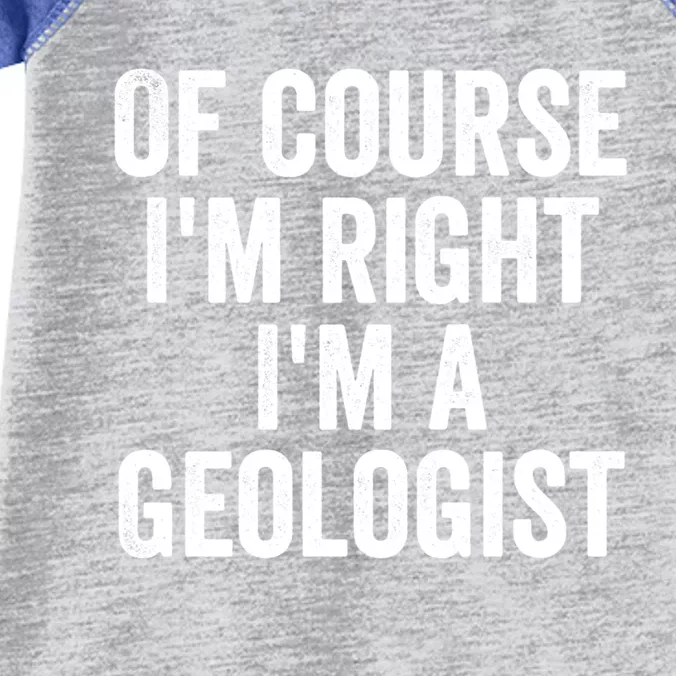 Of Course Im Right Im A Geologist Geologists Day Funny Gift Infant Baby Jersey Bodysuit