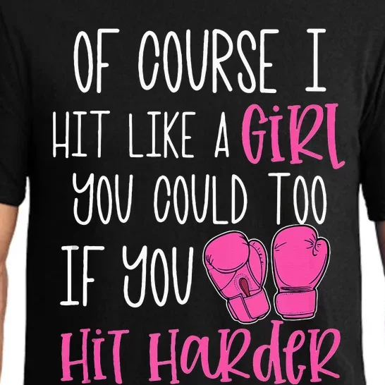 Of Course I Hit Like A Girl Kickboxing Boxing Class Funny Pajama Set