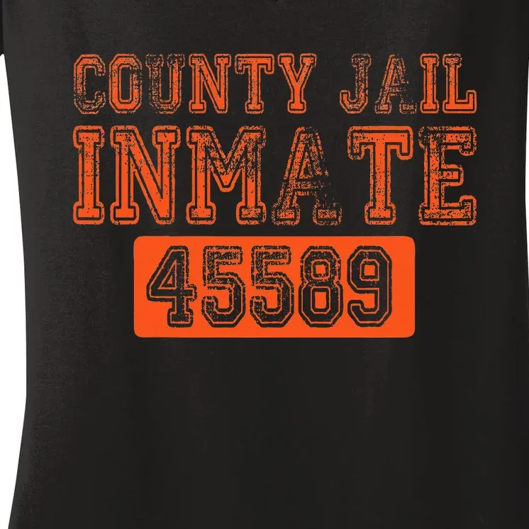 Orange County Jail Inmate Prisoner Costume Party Women's V-Neck T-Shirt