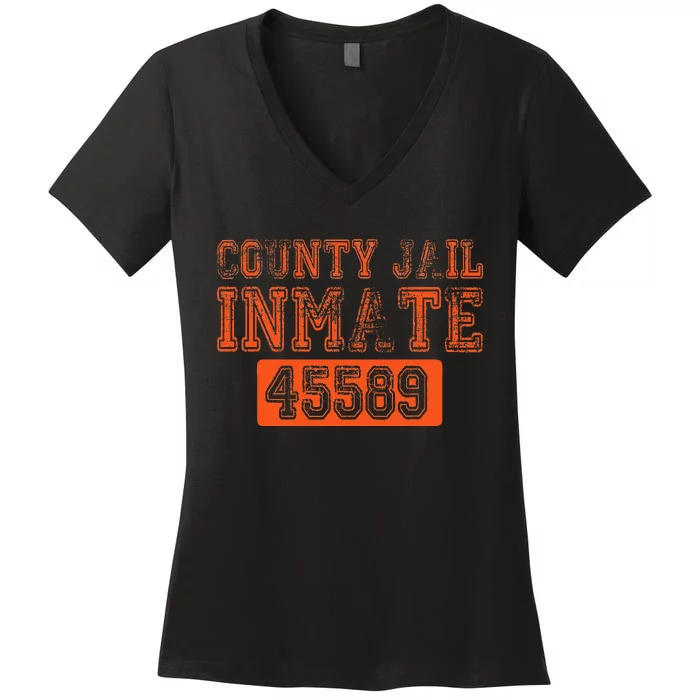 Orange County Jail Inmate Prisoner Costume Party Women's V-Neck T-Shirt