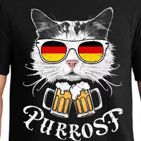 Oktoberfest Cat Kitty Bavarian Drinking Beer Purrost Pajama Set