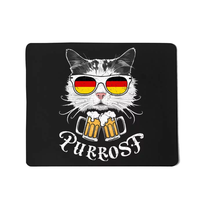 Oktoberfest Cat Kitty Bavarian Drinking Beer Purrost Mousepad