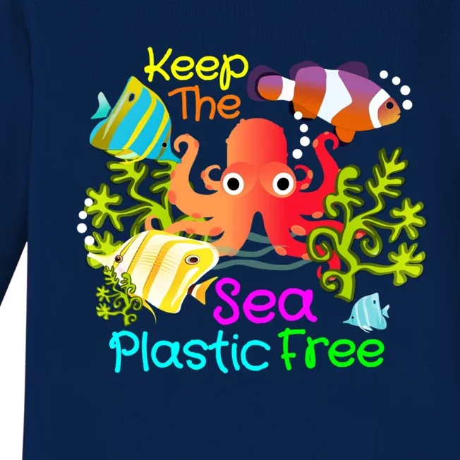 Ocean Conservation Keep The Sea Plastic Free Earth Day Gift Meaningful Gift Baby Long Sleeve Bodysuit