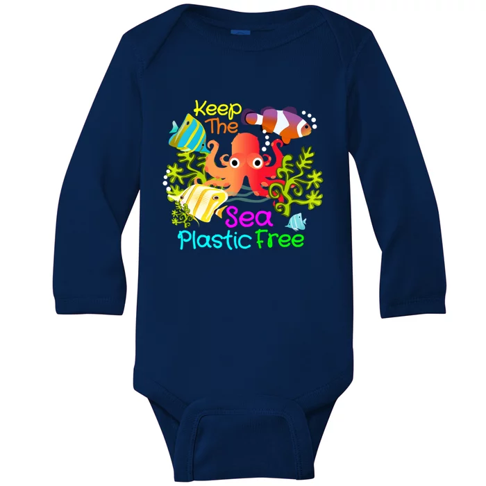 Ocean Conservation Keep The Sea Plastic Free Earth Day Gift Meaningful Gift Baby Long Sleeve Bodysuit