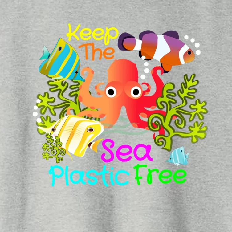 Ocean Conservation Keep The Sea Plastic Free Earth Day Gift Meaningful Gift Women's Crop Top Tee