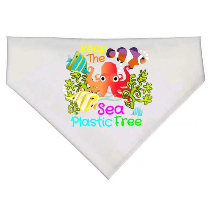 Ocean Conservation Keep The Sea Plastic Free Earth Day Gift Meaningful Gift USA-Made Doggie Bandana