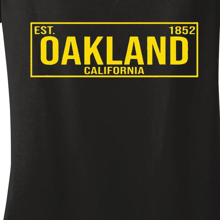 Oakland California License Plate Design Classic Women's V-Neck T-Shirt