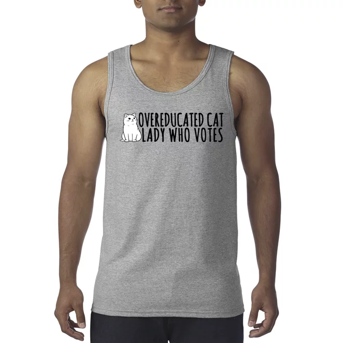 Overeducated Cat Lady Who Votes Kamala Harris 2024 Tank Top