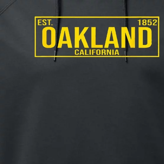 Oakland California License Plate Design Classic Performance Fleece Hoodie