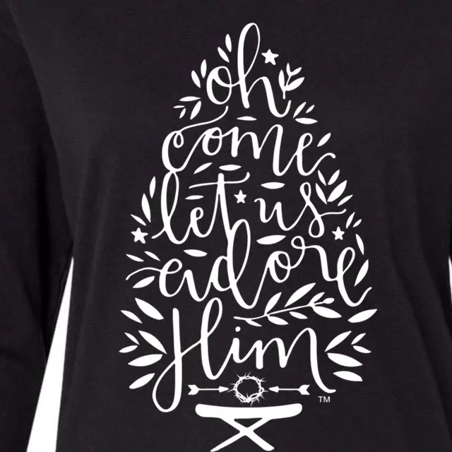 Oh Come Let Us Adore Him Cool Gift Adore Him Jesus Gift Womens Cotton Relaxed Long Sleeve T-Shirt