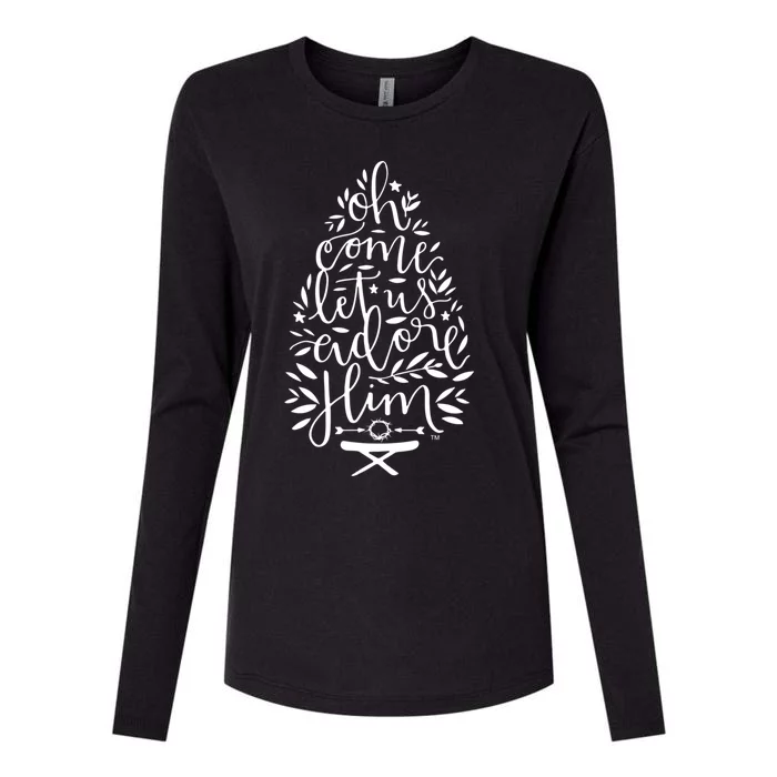 Oh Come Let Us Adore Him Cool Gift Adore Him Jesus Gift Womens Cotton Relaxed Long Sleeve T-Shirt