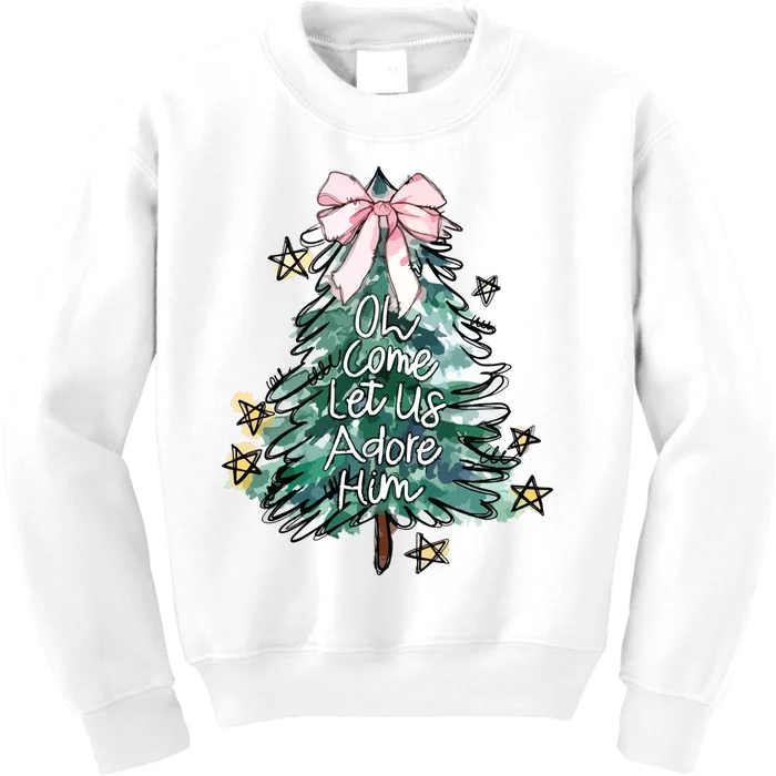 Oh Come Let Us Adore Him Kids Sweatshirt