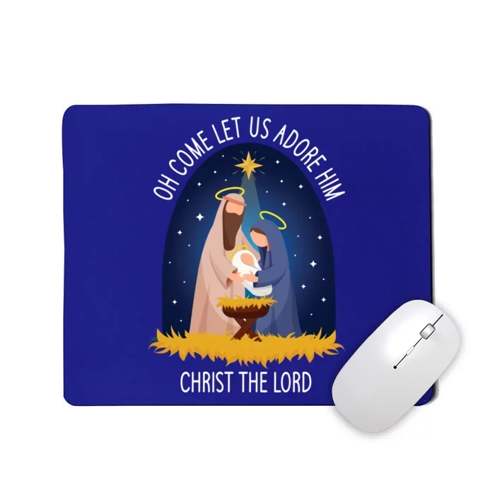 Oh Come Let Us Adore Him Gift Christmas Nativity Meaningful Gift Mousepad