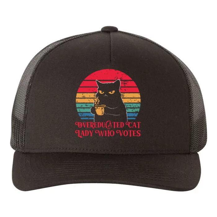 Overeducated Cat Lady Who Votes 2024 Election Yupoong Adult 5-Panel Trucker Hat