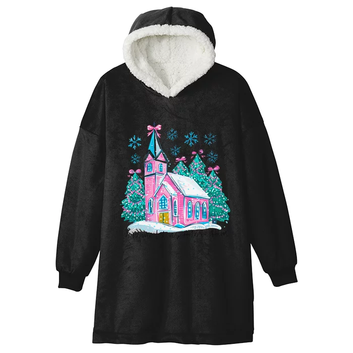 Oh Come Let Us Adore Him Jesus Christmas Christian Coquette Hooded Wearable Blanket