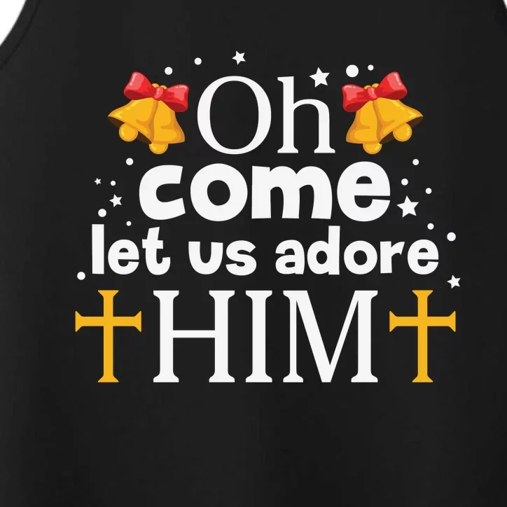 Oh Come Let Us Adore Him Christmas Performance Tank