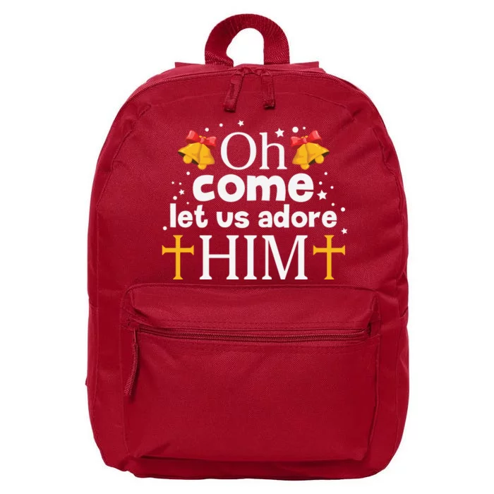 Oh Come Let Us Adore Him Christmas 16 in Basic Backpack