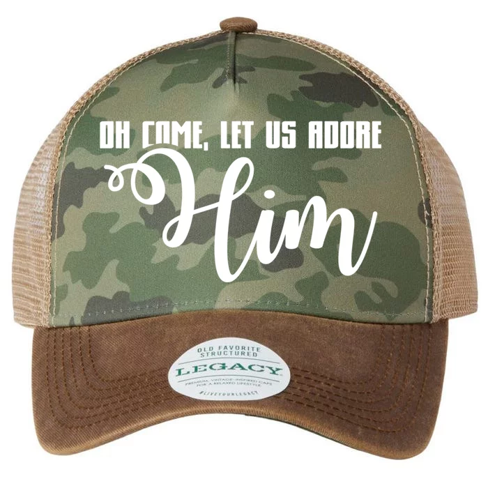 Oh Come Let Us Adore Him! Joy To The World! Funny Gift Legacy Tie Dye Trucker Hat