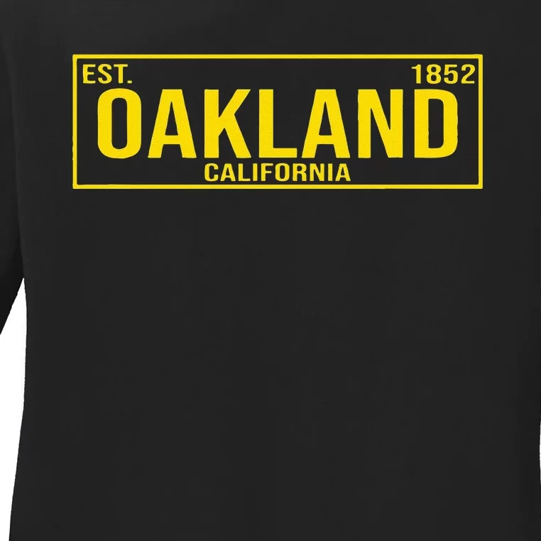 Oakland California License Plate Design Classic Ladies Long Sleeve Shirt