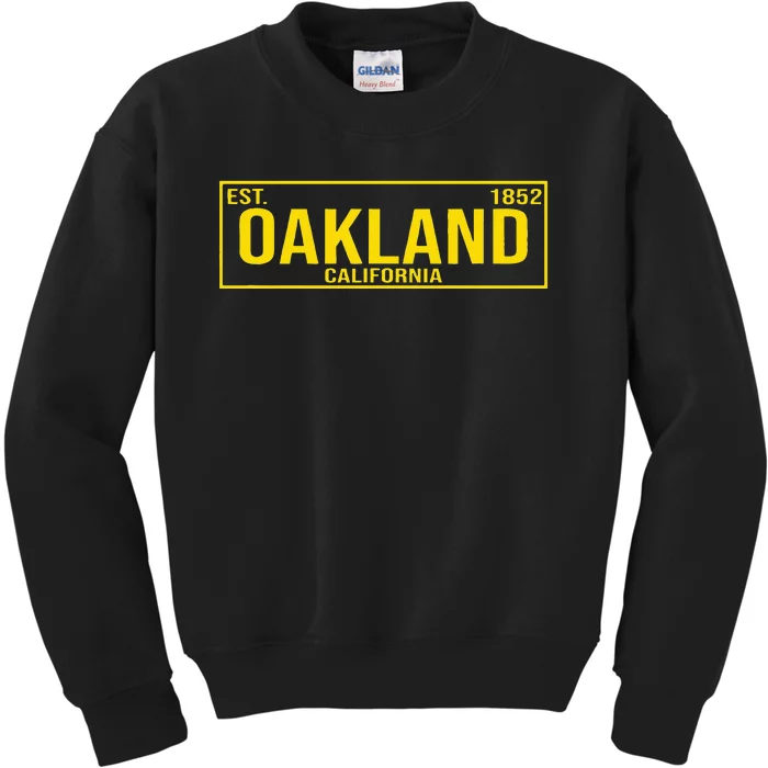 Oakland California License Plate Design Classic Kids Sweatshirt