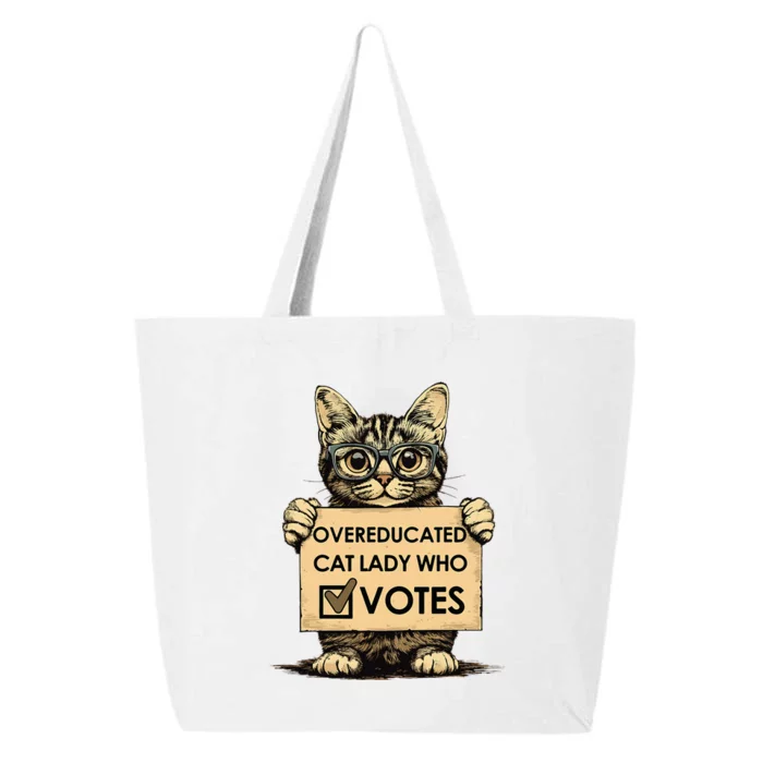 Overeducated Cat Lady Who Votes 25L Jumbo Tote