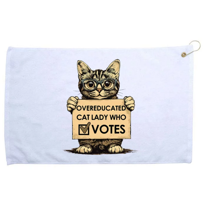 Overeducated Cat Lady Who Votes Grommeted Golf Towel