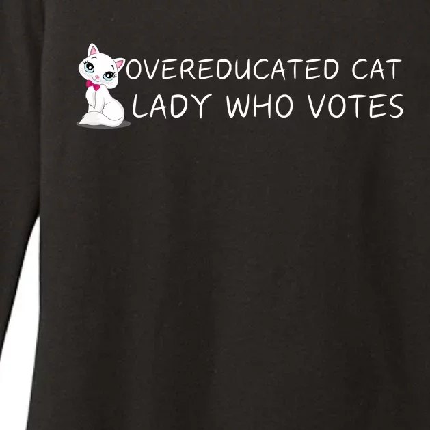 Overeducated Cat Lady Who Votes Womens CVC Long Sleeve Shirt