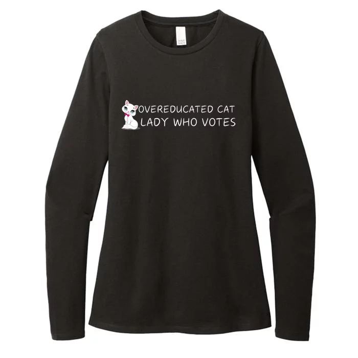 Overeducated Cat Lady Who Votes Womens CVC Long Sleeve Shirt