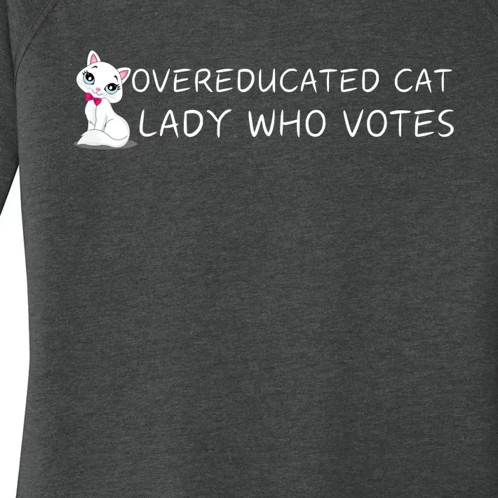 Overeducated Cat Lady Who Votes Women's Perfect Tri Tunic Long Sleeve Shirt