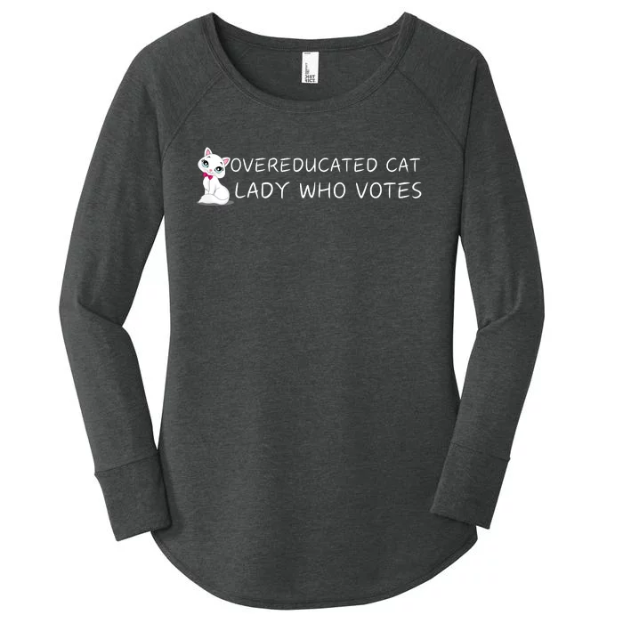 Overeducated Cat Lady Who Votes Women's Perfect Tri Tunic Long Sleeve Shirt