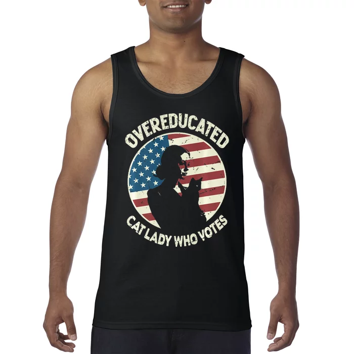 Overeducated Cat Lady Who Votes Tank Top