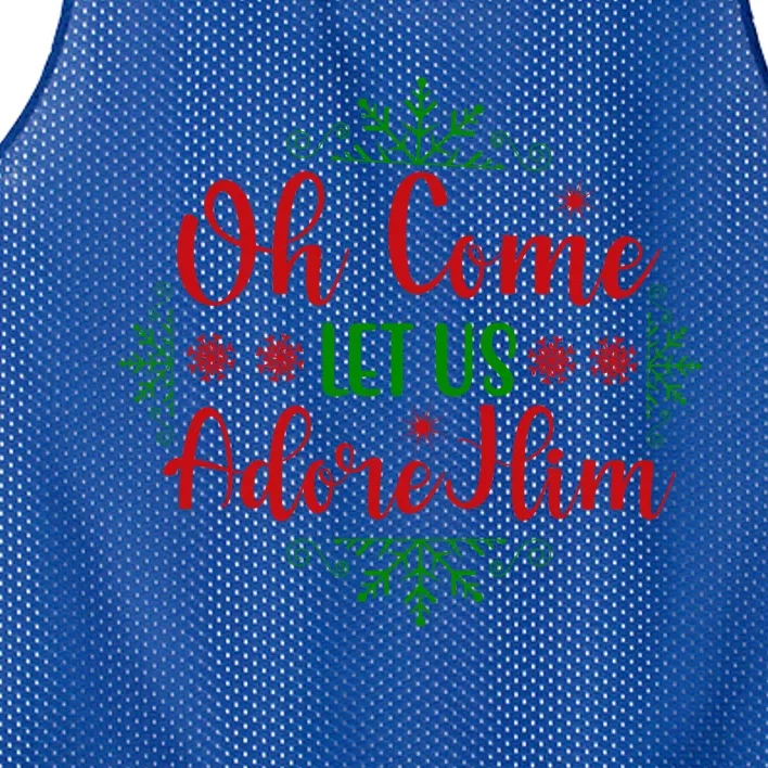 Oh Come Let Us Adore Him Cool Gift Mesh Reversible Basketball Jersey Tank