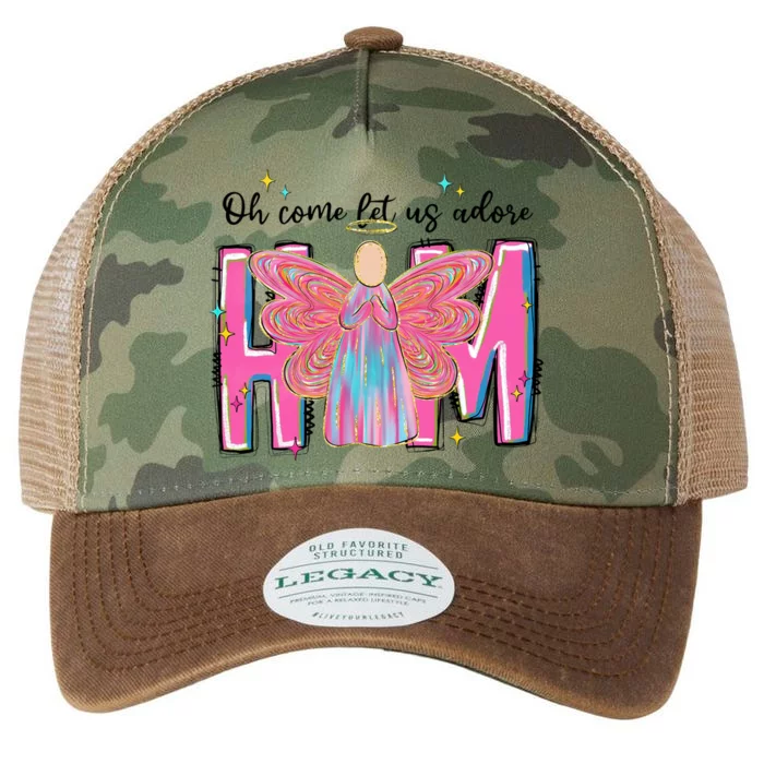 Oh Come Let Us Adore Him Christmas Holiday Xmas Holiday Jesus Legacy Tie Dye Trucker Hat