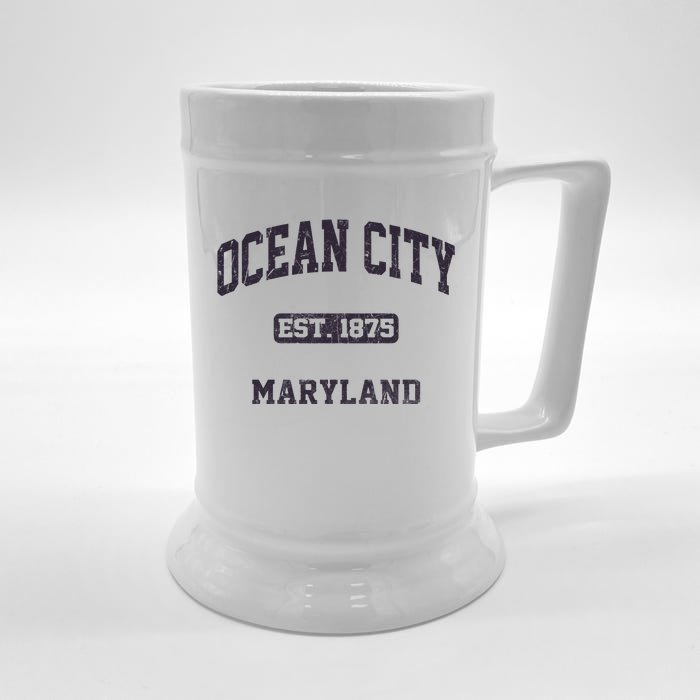 Ocean City Maryland MD Vintage State Athletic Style Front & Back Beer Stein