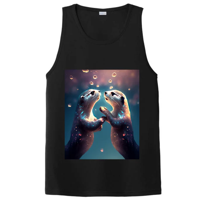 Otter Cute Magical Otter Couple Wedding Anniversary Gift Performance Tank