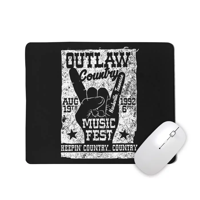 Outlaw Country Music Fest Nashville Vintage Graphic Mousepad