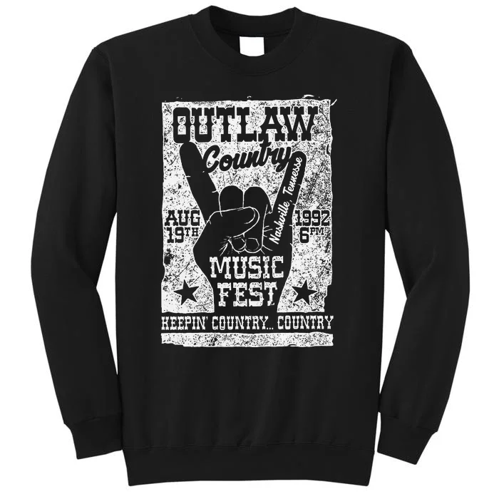 Outlaw Country Music Fest Nashville Vintage Graphic Tall Sweatshirt