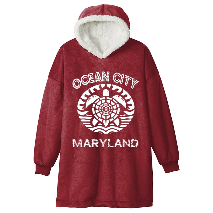 Ocean City Maryland Md Turtle Souvenir Sea Hooded Wearable Blanket